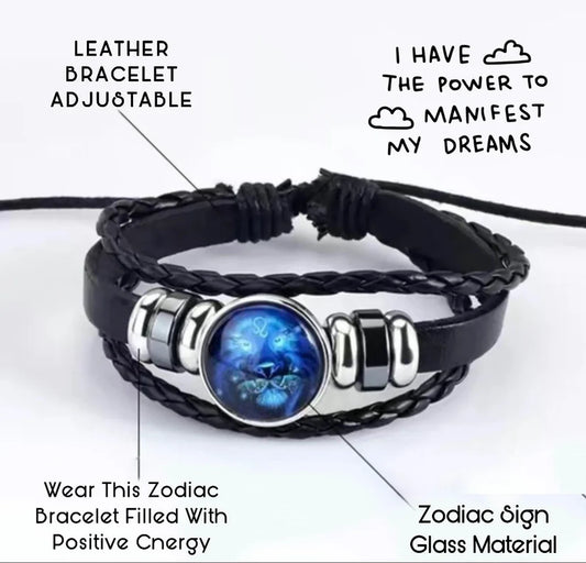 Zodiac Cosmic Leather Bracelet (Energized)